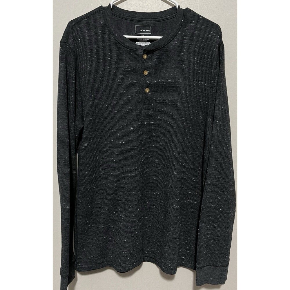 Men’s Sonoma Goods For Life Long Sleeve Waffle Henley Tee XL